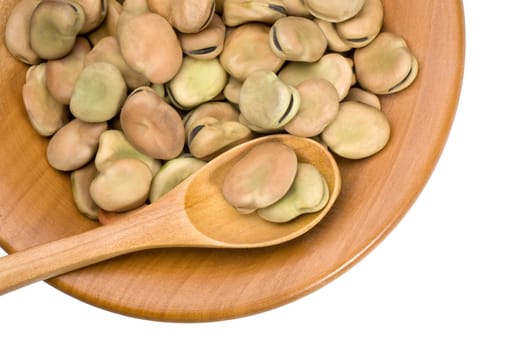 grain beans close up in a wooden bowl