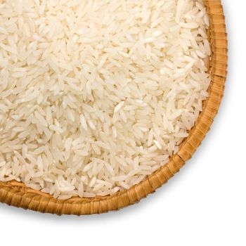 a plate of rice straw on a white background