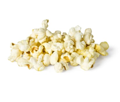 Sweet popcorn on white background, with clipping path