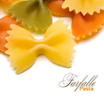 pasta farfallei  on white background