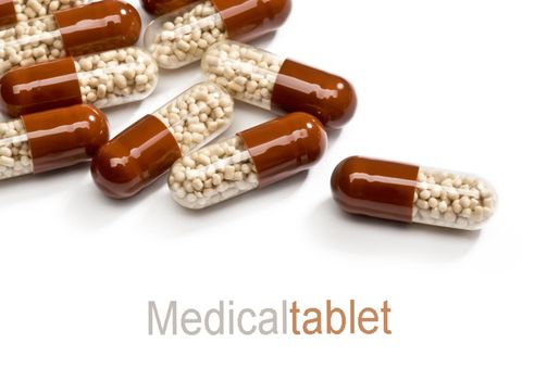 Medicinal pills piled up a bunch of closeup