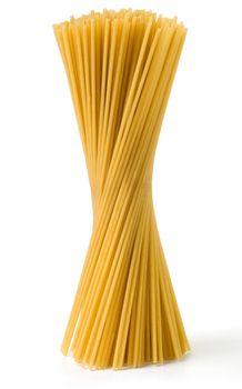 Bunch of spaghetti  isolated on white