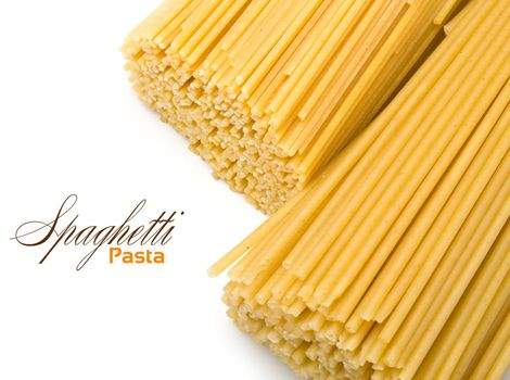 Dry spaghetti isolated on white background