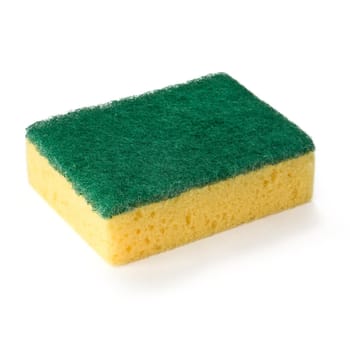 yellow sponge isolated on a white background