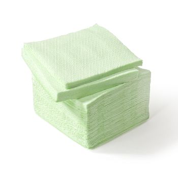 close-up of a stack of paper napkin sgreen kitchen