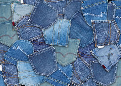  background of different jeans pocket 