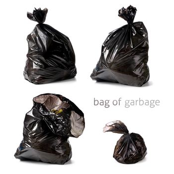 Garbage bags isolated on a white background