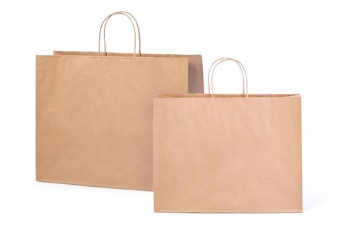 two paper bag isolated on white 