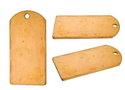 old cutting board on white background