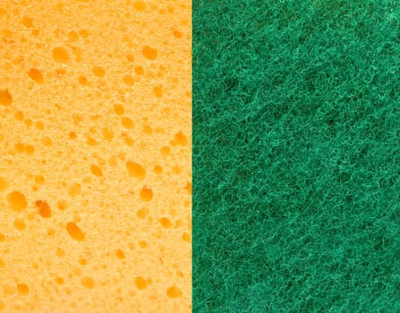 Yellow and green sponge texture for background.