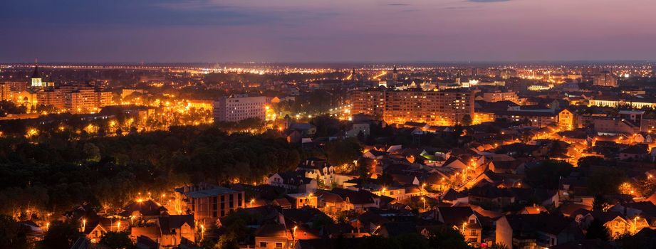 Panorama of Oradea at evening. Oradea, Bihor County, Romania.