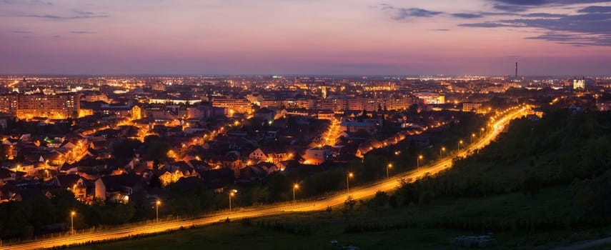 Panorama of Oradea at evening. Oradea, Bihor County, Romania.