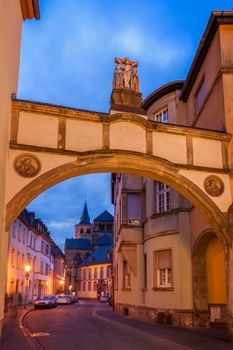 Panorama of Trier at night. Trier, Rhineland-Palatinate, Germany.