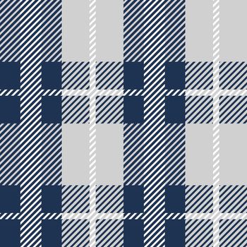 Blue and grey Scotland textile seamless pattern. Fabric texture check tartan plaid. Abstract geometric background for cloth, card, fabric. Monochrome graphic repeating design. Modern squared ornament