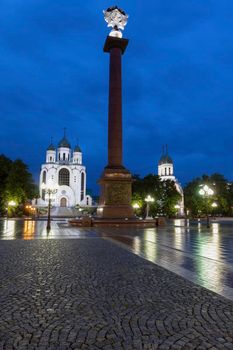Victory Square in Kaliningrad. Kaliningrad, Kaliningrad Oblast, Russia.