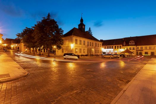 City hall on main square in Reszel. Reszel, Warmian-Masurian, Poland.