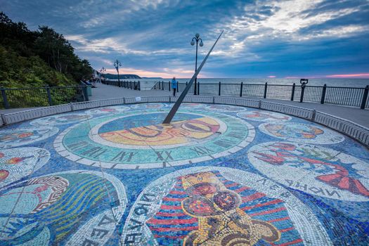 Sundial in Svetlogorsk. Svetlogorsk, Kaliningrad Oblast, Russia.