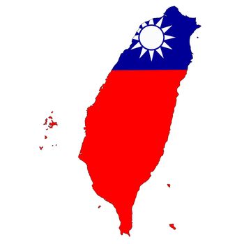 A Taiwan map on white background with clipping path