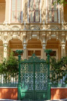 The gate of an old estate on the island of Buyukada in Turkey.