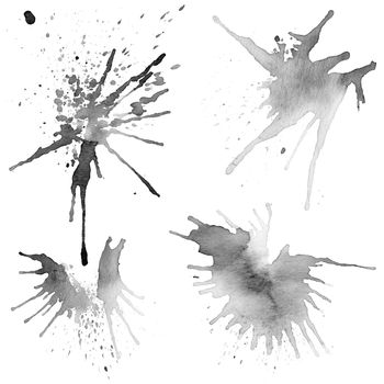 Ink blots on white background