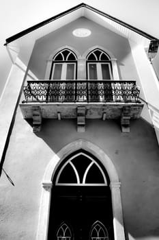 Narrow and colorful streets, majestic facades, windows and balconies of Lisbon, Portugal