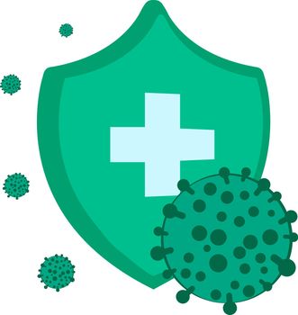 Antivirus stop virus shield sign vector illustration on a white background isolated