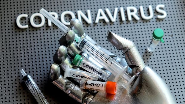 Coronavirus medical still life concept background