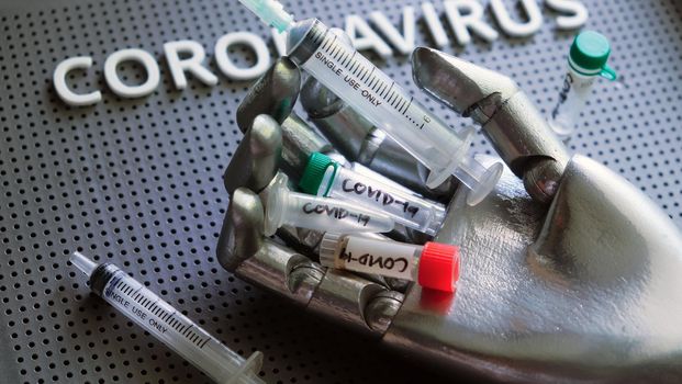 Coronavirus medical still life concept background