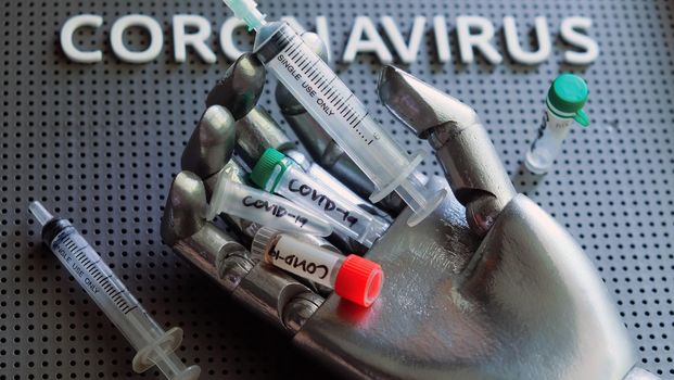 Coronavirus medical still life concept background