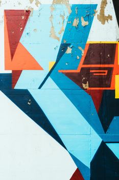 Beautiful street art graffiti. Abstract creative drawing fashion colors on the walls of the city. Urban Contemporary Culture