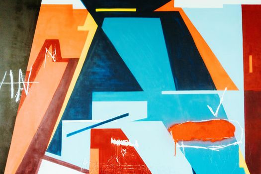 Beautiful street art graffiti. Abstract creative drawing fashion colors on the walls of the city. Urban Contemporary Culture