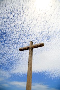 salvador, bahia, brazil - march 23, 2013: cross facing the church of Nossa Senhora de Boa Viagem in the city of Salvador.

