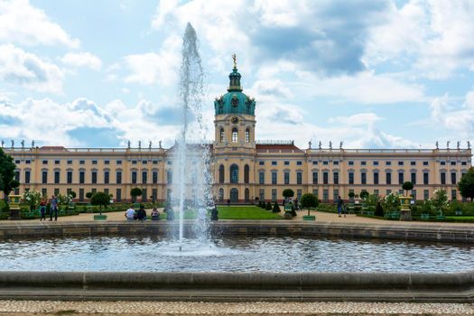 Berlin, Germany - August 16, 2019: Charlottenburg palace (Schloss Charlottenburg) and garden in Berlin, Germany