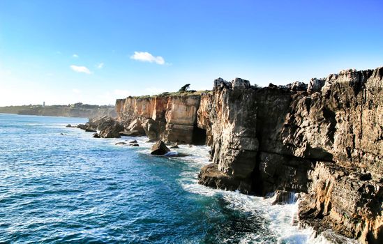 Beautiful cliff formation close to Cascais called The Boca do Inferno