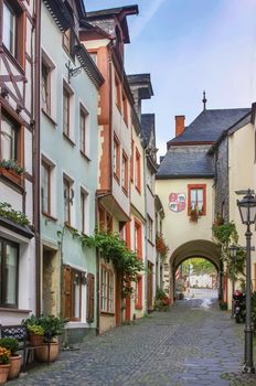 Street with historical houses in Bernkastel-Kues, Germany