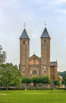 Holy Saviour's Catholic Church on the banks of the Moselle, Ernst, Germany