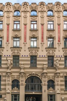 Facade of Building in Art Nouveau style, Riga, Latvia (Alberta street 2a)