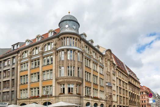 Street with historical houses in Berlin downtown, Germany