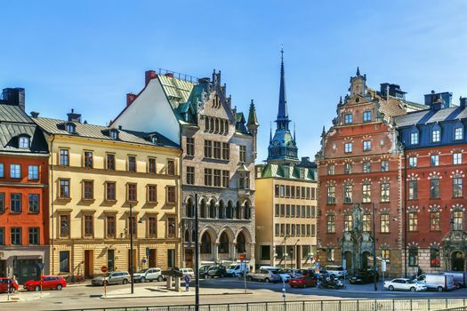 One of square in Gamla Stan, the old town in central Stockholm, Sweden