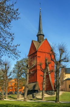Bell Tower of St. Johannes Church was built in 1692 in central Stockholm, Sweden
