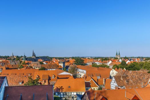 Panoramic view of  Quedlinburg old town, Germany