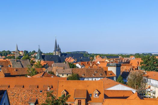 Panoramic view of  Quedlinburg old town, Germany