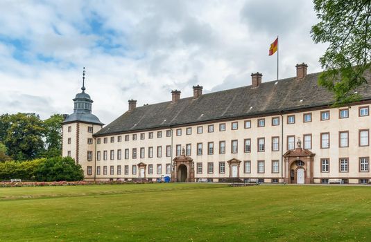 Imperial Abbey of Corvey was one of the most privileged Carolingian monastic sanctuaries in the ninth century Duchy of Saxony, Germany