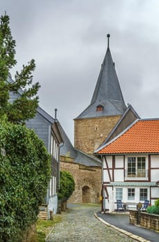 Broad Gate with the large fortified towers in Goslar, Germany