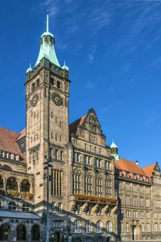 New Town Hall (Neues Rathaus) was built at the beginning of the 20th century in Chemnitz, Germany