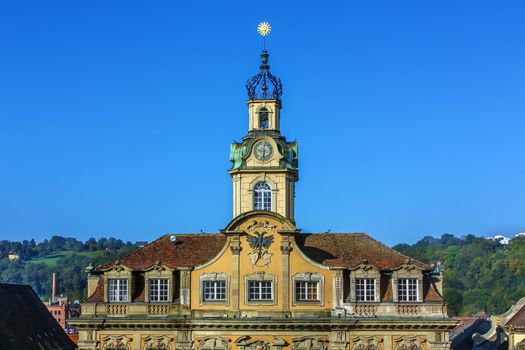 building of City Hall in Schwabisch Hall, Germany