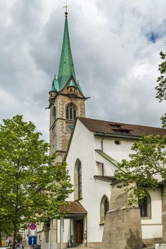 Predigerkirche is one of the four main churches of the old town of Zurich, Switzerland