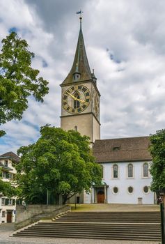St. Peter is one of the four main churches of the old town of Zurich, Switzerland