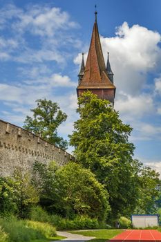 Musegg Wall - the celebrated city walls with their nine towers form part of the historic fortifications built around Lucerne from the 13th century, Switzerland