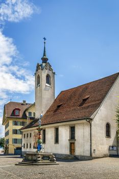 Peterskapelle (St. Peter Chape) In Lucerne downtown, Switzerland